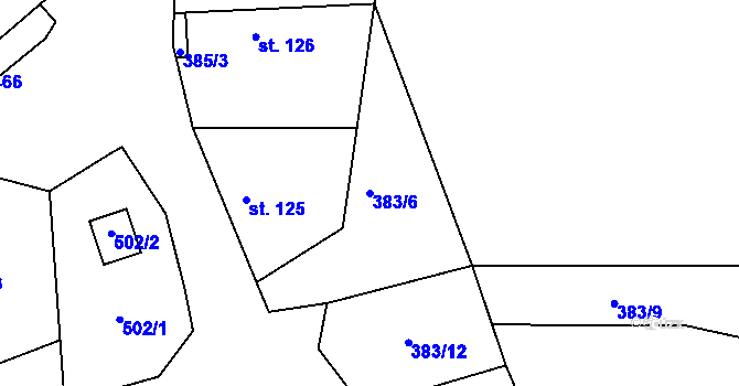 Parcela st. 383/6 v KÚ Lhotka u Berouna, Katastrální mapa