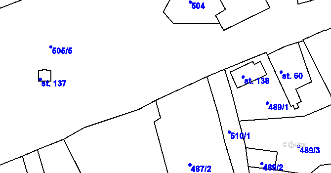 Parcela st. 505/3 v KÚ Lhotka u Berouna, Katastrální mapa