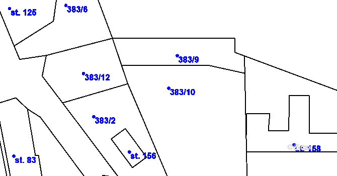 Parcela st. 383/10 v KÚ Lhotka u Berouna, Katastrální mapa