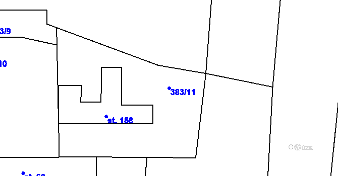 Parcela st. 383/11 v KÚ Lhotka u Berouna, Katastrální mapa