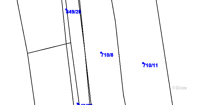 Parcela st. 710/8 v KÚ Železná, Katastrální mapa