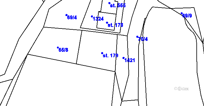 Parcela st. 179 v KÚ Špičák, Katastrální mapa