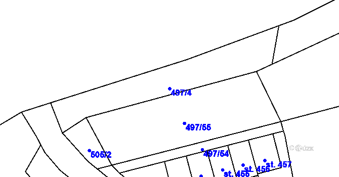 Parcela st. 497/4 v KÚ Špičák, Katastrální mapa