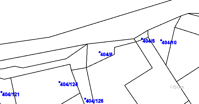 Parcela st. 404/8 v KÚ Špičák, Katastrální mapa