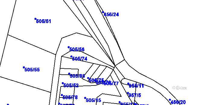 Parcela st. 955/12 v KÚ Špičák, Katastrální mapa