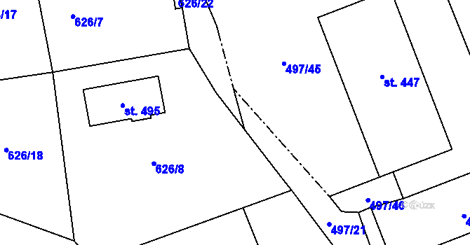 Parcela st. 955/16 v KÚ Špičák, Katastrální mapa