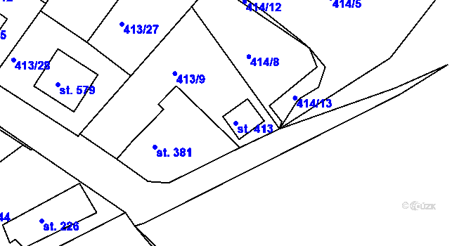 Parcela st. 413 v KÚ Železná Ruda, Katastrální mapa