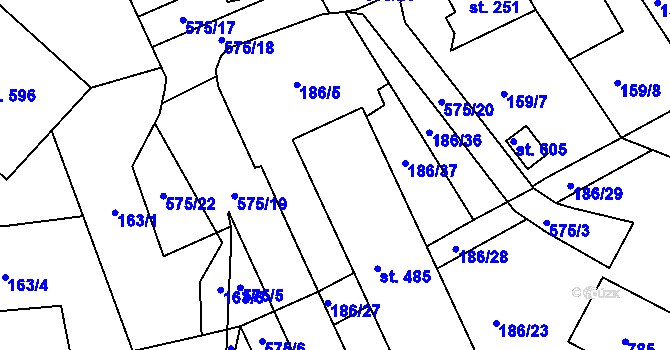 Parcela st. 483 v KÚ Železná Ruda, Katastrální mapa