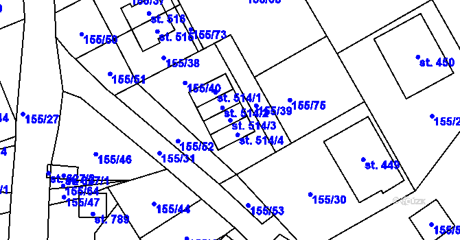 Parcela st. 514/3 v KÚ Železná Ruda, Katastrální mapa