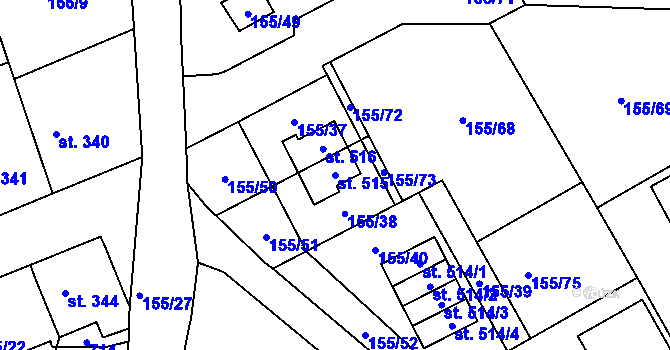 Parcela st. 515 v KÚ Železná Ruda, Katastrální mapa