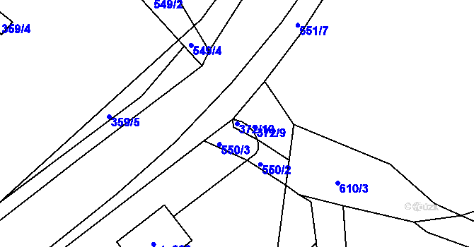 Parcela st. 372/10 v KÚ Železná Ruda, Katastrální mapa