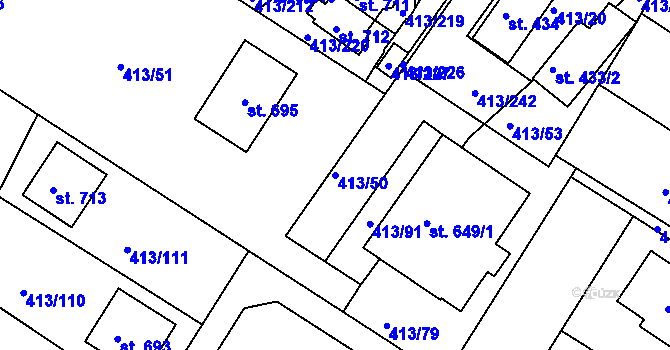 Parcela st. 413/50 v KÚ Železná Ruda, Katastrální mapa