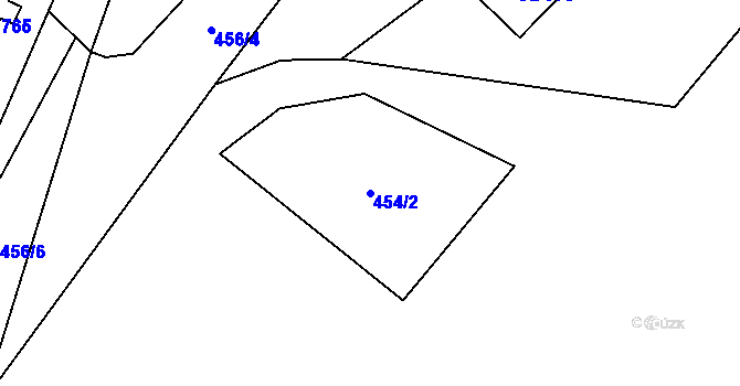 Parcela st. 454/2 v KÚ Železná Ruda, Katastrální mapa