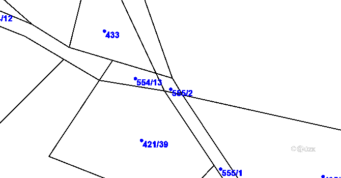 Parcela st. 555/2 v KÚ Železná Ruda, Katastrální mapa