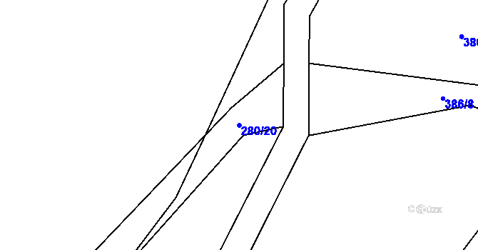 Parcela st. 280/20 v KÚ Železná Ruda, Katastrální mapa