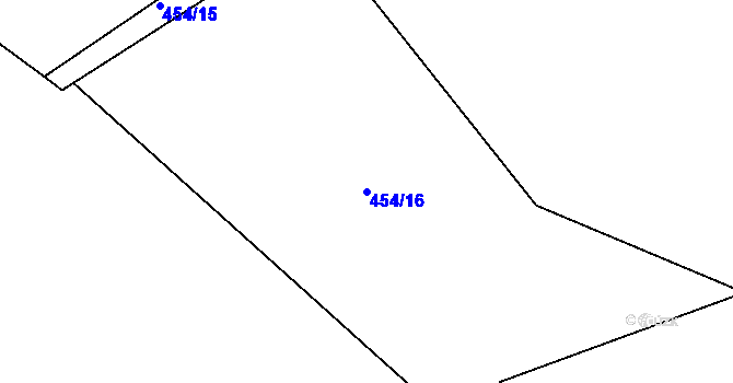 Parcela st. 454/16 v KÚ Železná Ruda, Katastrální mapa