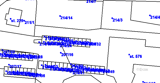 Parcela st. 214/30 v KÚ Železná Ruda, Katastrální mapa