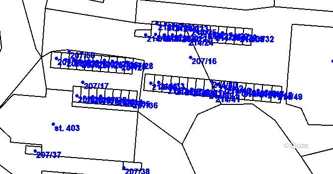 Parcela st. 214/34 v KÚ Železná Ruda, Katastrální mapa