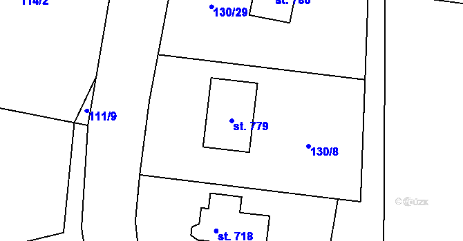 Parcela st. 779 v KÚ Železná Ruda, Katastrální mapa