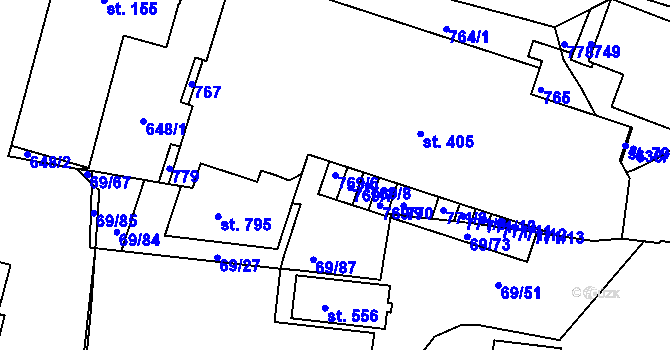 Parcela st. 769/6 v KÚ Železná Ruda, Katastrální mapa