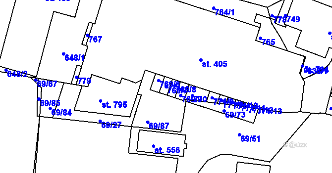Parcela st. 769/7 v KÚ Železná Ruda, Katastrální mapa