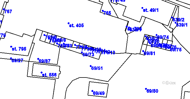 Parcela st. 771/12 v KÚ Železná Ruda, Katastrální mapa