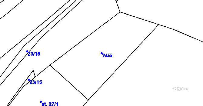 Parcela st. 24/5 v KÚ Alžbětín, Katastrální mapa