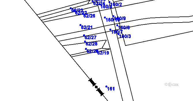 Parcela st. 62/19 v KÚ Alžbětín, Katastrální mapa