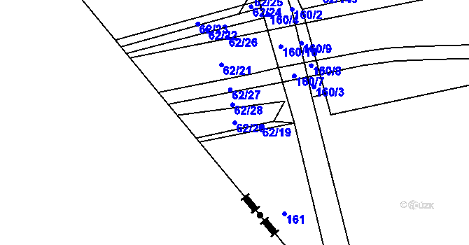 Parcela st. 62/20 v KÚ Alžbětín, Katastrální mapa
