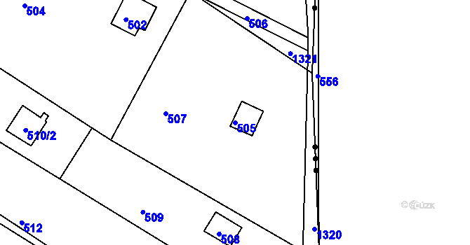 Parcela st. 505 v KÚ Železné, Katastrální mapa