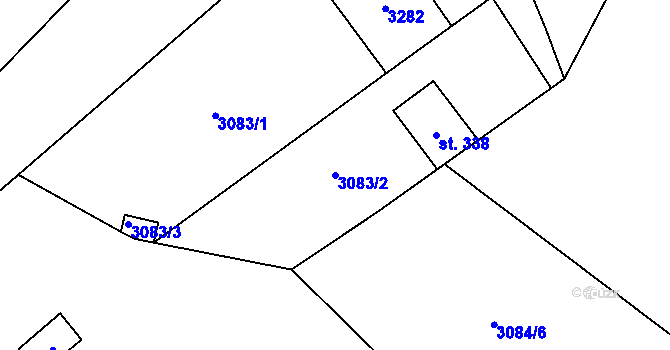 Parcela st. 3083/2 v KÚ Železné Horky, Katastrální mapa
