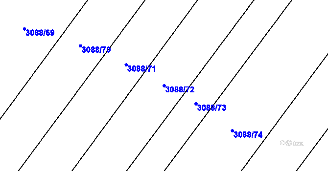 Parcela st. 3088/72 v KÚ Železné Horky, Katastrální mapa