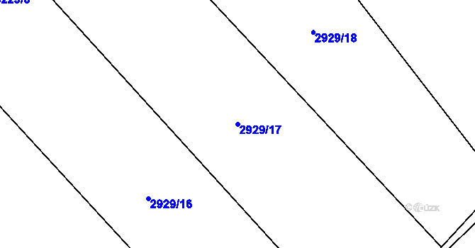 Parcela st. 2929/17 v KÚ Železné Horky, Katastrální mapa
