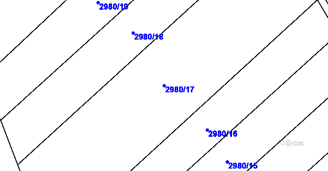 Parcela st. 2980/17 v KÚ Železné Horky, Katastrální mapa