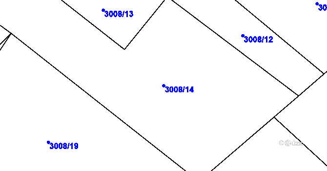 Parcela st. 3008/14 v KÚ Železné Horky, Katastrální mapa