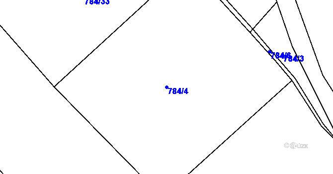 Parcela st. 784/4 v KÚ Železnice, Katastrální mapa