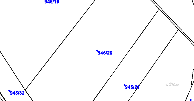 Parcela st. 945/20 v KÚ Železnice, Katastrální mapa