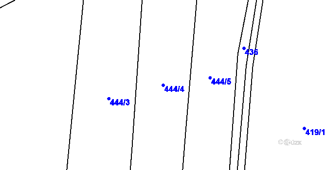 Parcela st. 444/4 v KÚ Železnice, Katastrální mapa