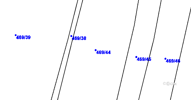 Parcela st. 469/44 v KÚ Železnice, Katastrální mapa
