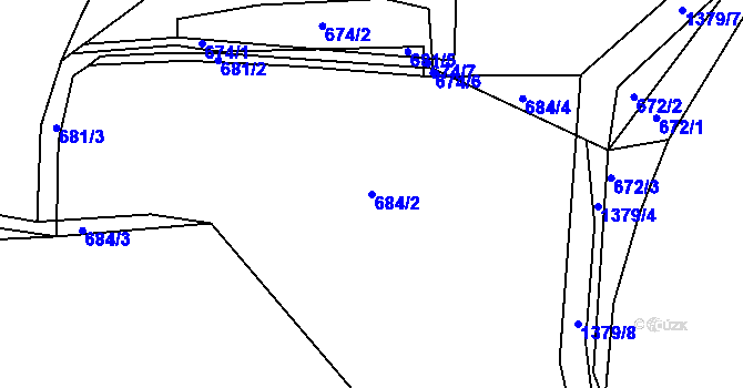 Parcela st. 684/2 v KÚ Železnice, Katastrální mapa