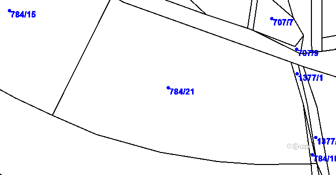 Parcela st. 784/21 v KÚ Železnice, Katastrální mapa
