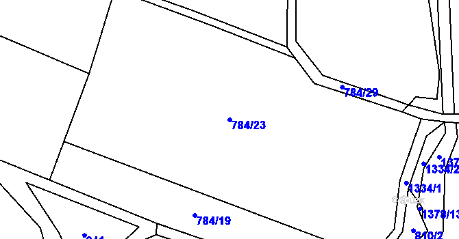 Parcela st. 784/23 v KÚ Železnice, Katastrální mapa