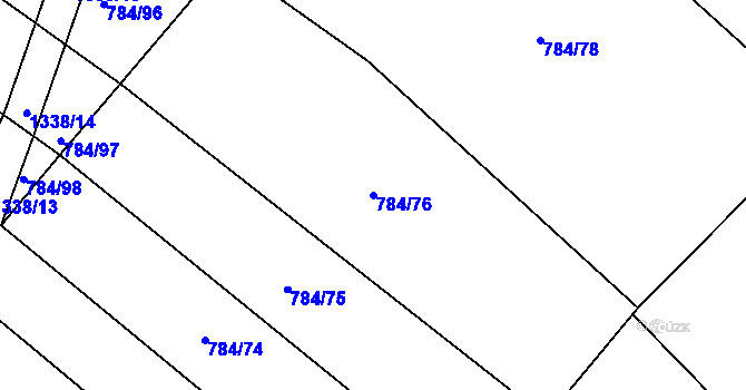 Parcela st. 784/76 v KÚ Železnice, Katastrální mapa