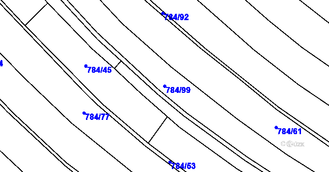 Parcela st. 784/99 v KÚ Železnice, Katastrální mapa