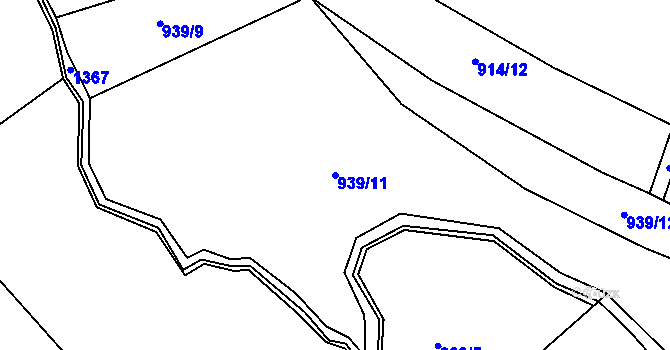 Parcela st. 939/11 v KÚ Železnice, Katastrální mapa