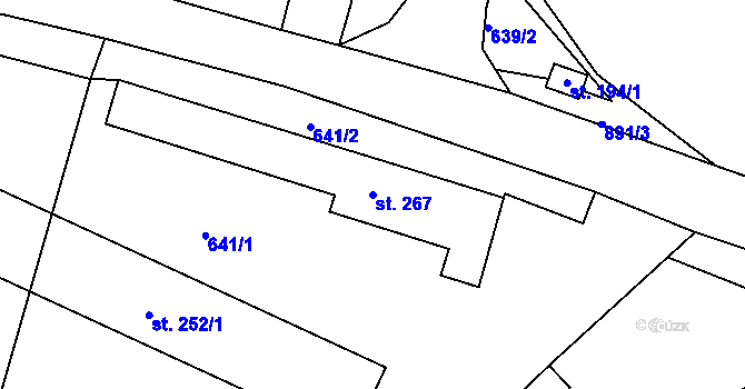Parcela st. 267 v KÚ Bzí u Železného Brodu, Katastrální mapa