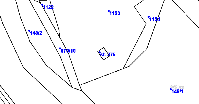 Parcela st. 275 v KÚ Bzí u Železného Brodu, Katastrální mapa