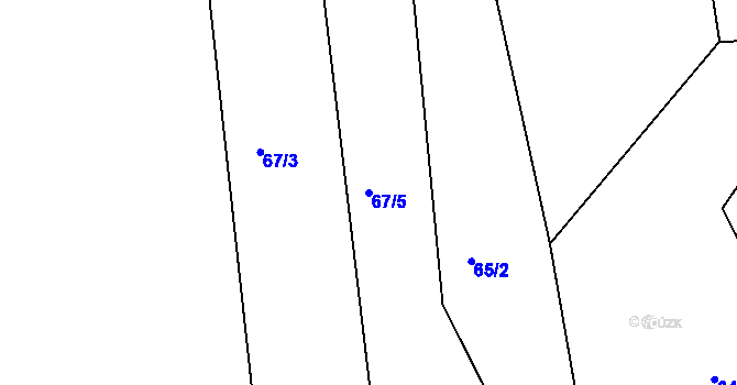 Parcela st. 67/5 v KÚ Bzí u Železného Brodu, Katastrální mapa