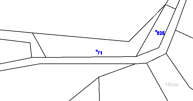 Parcela st. 71 v KÚ Bzí u Železného Brodu, Katastrální mapa