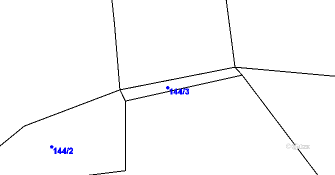 Parcela st. 144/3 v KÚ Bzí u Železného Brodu, Katastrální mapa